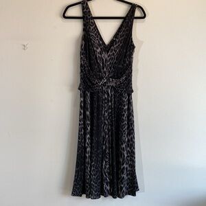 Elie Tahari Silk Gray Animal Print Dress